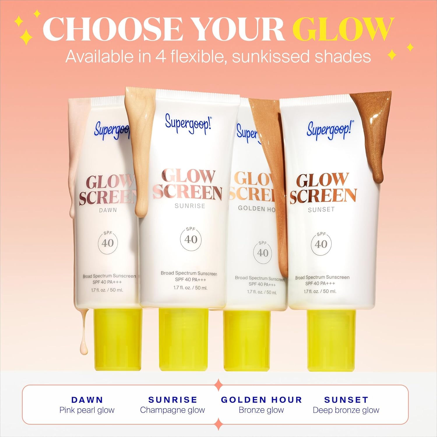 Supergoop! Glowscreen (SPF 40) - 0.5 fl oz - Glowy Primer + Broad Spectrum Tinted Sunscreen - Helps Filter Blue Light - Hydration - Hyaluronic Acid & Vitamin B5 24hrsmart